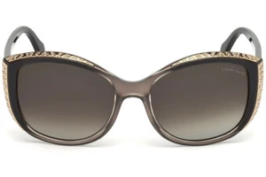 Roberto Cavalli Yed RC1015 05B Smoke Grey Gold Cat Eye Sunglasses 56-18-140 1015 - Picture 1 of 3