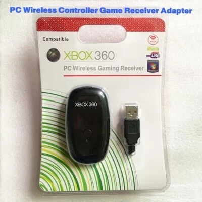 Adattatore ricevitore gioco controller wireless PC per Microsoft XBOX 360 nero/bianco - Immagine 1 di 4