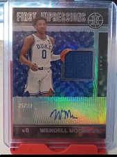 WENDELL MOORE JR '22 First Impressions RELIC/AUTOGRAPH SR #75/99 Basketball Card
