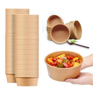 80 Pcs 30 Oz Large Paper Bowlsno Lids‘ Disposable Soup Bowls Bulk Plastic Free - Picture 1 of 8