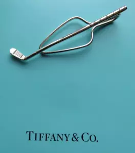 VERY VINTAGE TIFFANY & CO STERLING SILVER GOLF CLUB TIE BAR - Picture 1 of 3