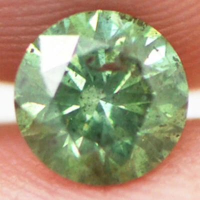 Diamante Suelto Forma Redonda Real Elegante Color Verde I1 Natural Mejorado 0.70 Quilates Foto 1 de 4