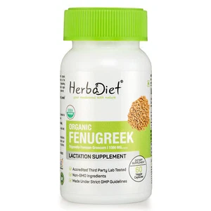 Organic Fenugreek Capsules STRONG Breast Milk Libido Cholesterol Not Tablets - Picture 1 of 4