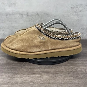UGG Slippers Mens 11 Tasman Slip On Moccasin Brown Fur Lined - Picture 1 of 12