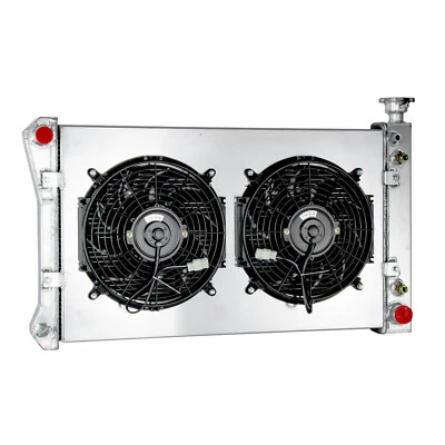 Fit 1988-97 Chevy GMC C1500 C2500 C3500 K1500 5.7L 4 Row Radiator+Shroud Fan Foto 1 de 4