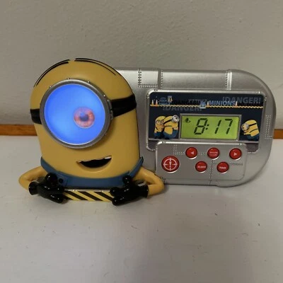 Minions Despicable Me Alarm Clock Timed Light Snooze Alarm Talking Sounds Works - Image 1 of 4