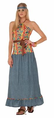 Disfraz Hippie Groovy Niña Años 60 Retro Woodstock Elegante Halloween Adulto Foto 1 de 2
