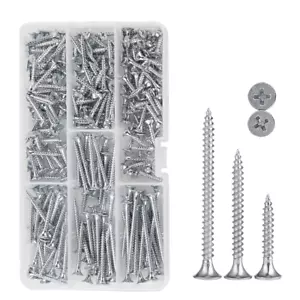 High Hardness #6 Drywall Screws Assortment Kit,Zinc Wood Screws 170Pcs (3/4",1", - Picture 1 of 12