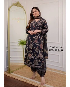 Beautiful pure cotton printed kurta with pant and dupatta set salwar kameez suit - Picture 1 of 8