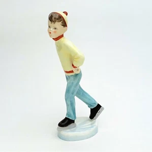 Ca. 1955 Royal Worcester England 'Tuesday's Child...' Ice Skating Boy Figurine - Picture 1 of 5