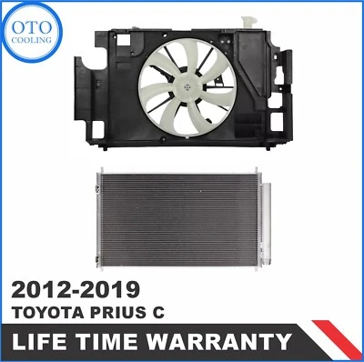 Fan Assembly and A/C Condenser for 2012-2019 Toyota Prius C - Imagem 1 de 4