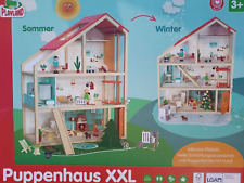 Playland Puppenhaus Puppenstube XXL 80 Teilig Holz Spielzeug Möbel 3-Stöckig
