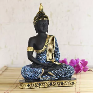 Pieza de exhibición de Buda (22 cm x 16 cm x 6 cm, azul) - Poliresina - Imagen 1 de 6