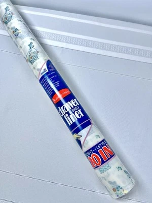 "Revestimiento de cajón de estante vintage de los 90 Rubbermaid White Goose Cottagecore 5 pies X 20"" granja" Foto 1 de 4