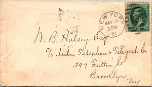 GOLDPATH: US EARLY COVER 1881 NEW YORK,NY.NO.19.3C. CV815_P28 - Picture 1 of 2