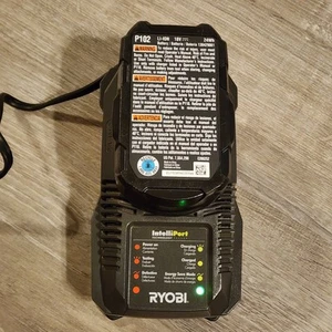 Ryobi P102 18v battery & P118 Battery Charger 18v One+ Plus IntelliPort Charges - Picture 1 of 6