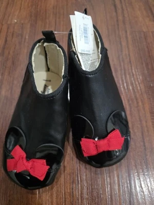 Botas Baby Gap Niñas Disney Minnie Mouse Talla 12M-18M Negras con Lazo Rojo Vacaciones Foto 1 de 3