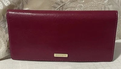 Gorgeous BRAHMIN ADY  PINK Smooth Leather Wallet Gold Tone Hardware Fuchsia - Image 1 of 4