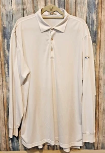 Peter Millar Polo Shirt Mens 2XL White Long Sleeve Palma Ceia 1916 Cotton Golf - Picture 1 of 9
