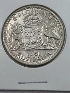 Australian 1961 FLORIN CH UNC - Picture 1 of 2