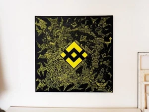 Modernes Krypto-Gemälde - BINANCE - WIRD IN 14 TAGEN GEFERTIGT UND GELIEFERT! - Bild 1 von 1