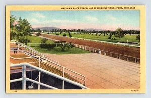 Postcard Horse Racing Oaklawn Race Track Hot Springs Arkansas 1940s Unposted - Picture 1 of 2
