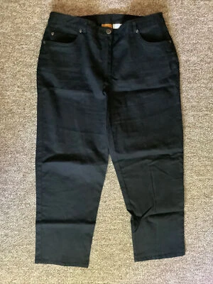 Ruby Rd. Black Denim Chinos Jeans 5 pockets side elastic waist 12 Stretch Pants - Image 1 of 4