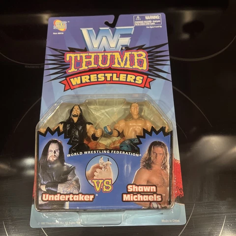 Vintage 1997 WWF Undertaker / Shawn Michaels Thumb Wrestlers Jakks Pacific NEW Cover