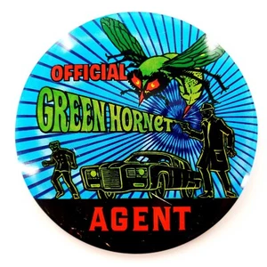 Vtg 1966 Official Green Hornet Agent Button Pinback Pin 4" Kato Bruce Lee - Picture 1 of 7