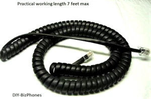 Siemens Phone Handset Cord OpenStage Optiset Receiver Curly Coil Flat Black 12Ft - Picture 1 of 2