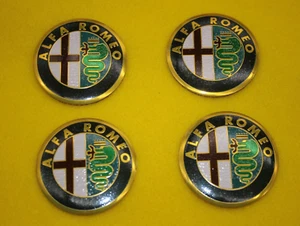 Alfa Romeo hub cap 4 x 60 mm gold blue sticker wheel cap emblem sticker - Picture 1 of 4