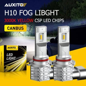 CANbus Error Free H10 9145 9050 AUXITO LED Yellow Fog Light Bulbs DRL 2400LM X2 - Foto 1 di 13