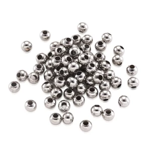 1000Pcs Round Stainless Steel Beads for Jewelry Craft Making 3mm/4mm/5mm/6mm/8mm - Picture 1 of 4
