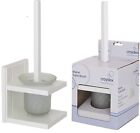 Croydex Maine Toilet Brush & Frosted Holder White Pine Wood Wall Mounted Pot Set