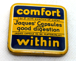 Comfort within Jaques Capsules for Good Digestion Plattsburg NY vintage tin