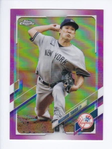 Topps 2021 cromo #131 Masahiro Tanaka New York Yankees refractor rosa paralelo - Imagen 1 de 2