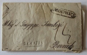 1817 Lettera INTERNAZIONALE COMMERCIALE LANCIANO-ROVEREDO+TASSE 14+10-L55 - Bild 1 von 1