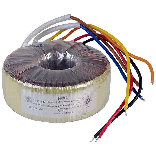 Vigortronix VTX-146-160-118 Toroidal Transformer 230V Single Primary 160VA 0-18V - Image 1 of 1