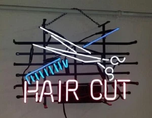 Hair Cut Store Logo Neon Sign Light Lamp Workshop Poster Collection Decor 24x20 - Picture 1 of 1