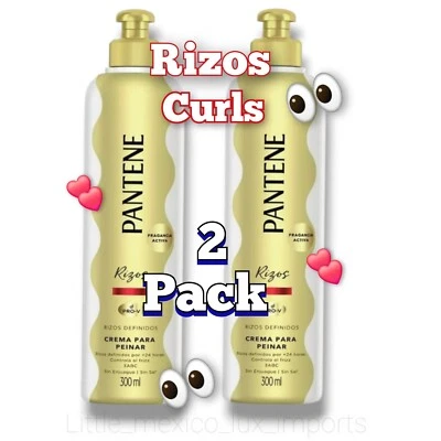 2 Pck PANTENE RIZOS DEFINIDO CREMA PARA PEINAR LEAVE-IN HAIR CURLS 300ml each - Image 1 of 4