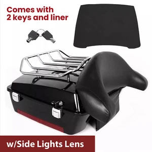 Chopped Pack Backrest Rack For 97-13 Harley Davidson Touring Road Street Glide - Picture 1 of 16