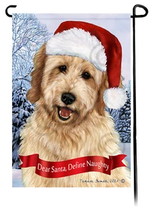 Dear Santa, Define Naughty Garden Flag - Buff Goldendoodle 065 - Picture 1 of 1