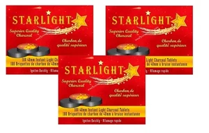 300 Tablet Starlight 40 mm Round Charcoal Disc Hookah Narghile Incense Slow Burn - Picture 1 of 5