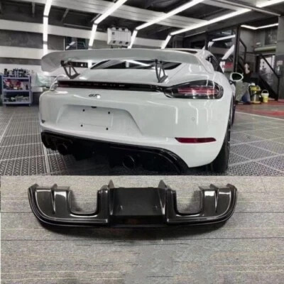 Difusor de parachoques trasero de fibra de carbono para Porsche 718 Boxter Cayman 17-21 Foto 1 de 4