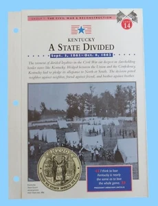 Kentucky Civil War History Educational Booklet Page "A State Divided" Group 2 - Picture 1 of 2
