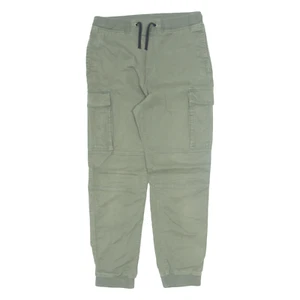 H&M Cargo Jogger Boys Trousers Green Regular Skinny W28 L25 - Picture 1 of 6
