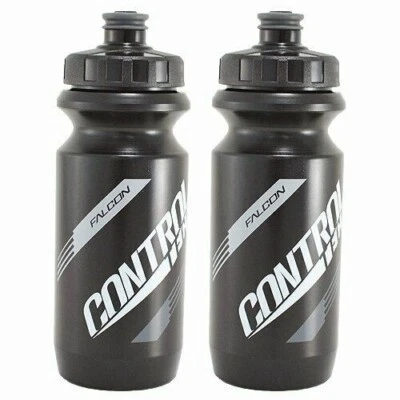 Control tech Controltech 宽口自行车骑行水壶 600 毫升哑光黑色 — 第 1/2 张图片