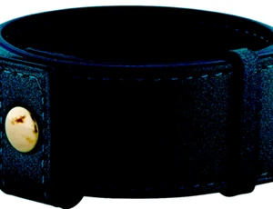 LALIQUE | PULSERA DE GAMUZA NEGRA CUERO CORDERO 🙂 NUEVA CORREA RARA 25MM LINDA DORADA EE. UU. - Imagen 1 de 7