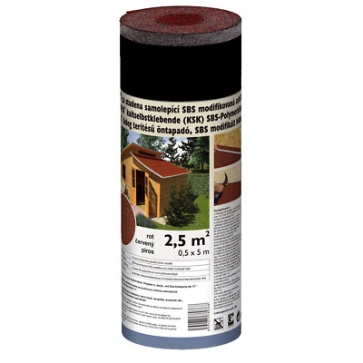 Selbstklebende Gartenhausbedachung 2,5 m² Rot Dachpappe Schweißbahn Bitumenbahn - Bild 1 von 2