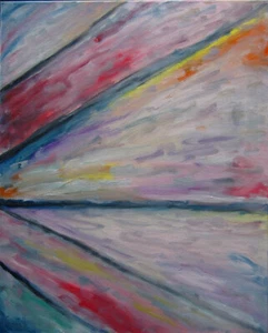 abstract ONCE IN LOVE modern oil painting 16x20 canvas original signed Crowell - Picture 1 of 11